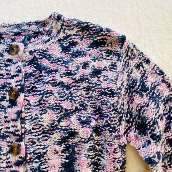 Celebrity Pink Crewneck Cardigan size XS Marled Pink Blue Gray White - Picture 3 of 10